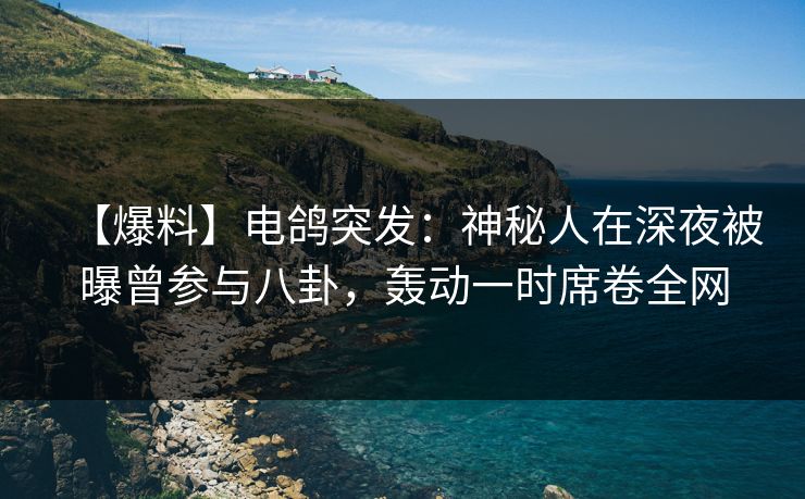 【爆料】电鸽突发：神秘人在深夜被曝曾参与八卦，轰动一时席卷全网